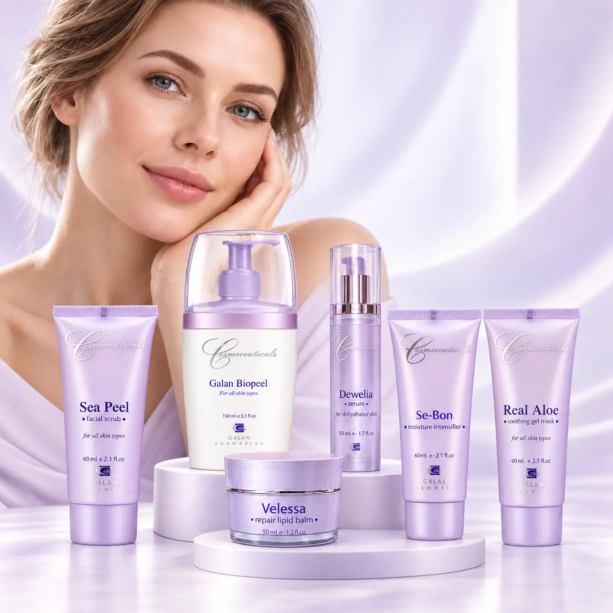 Galan Cosmetics: Galan Biopeel, Sea Peel, Dewelia, Se-Bon, Real Aloe и Velessa